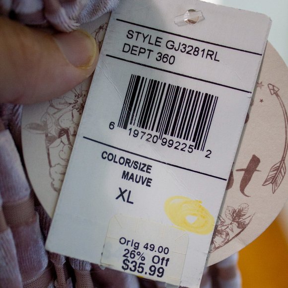 Gypsies & Moondust Mauve Pullover sz xl - Picture 5 of 5